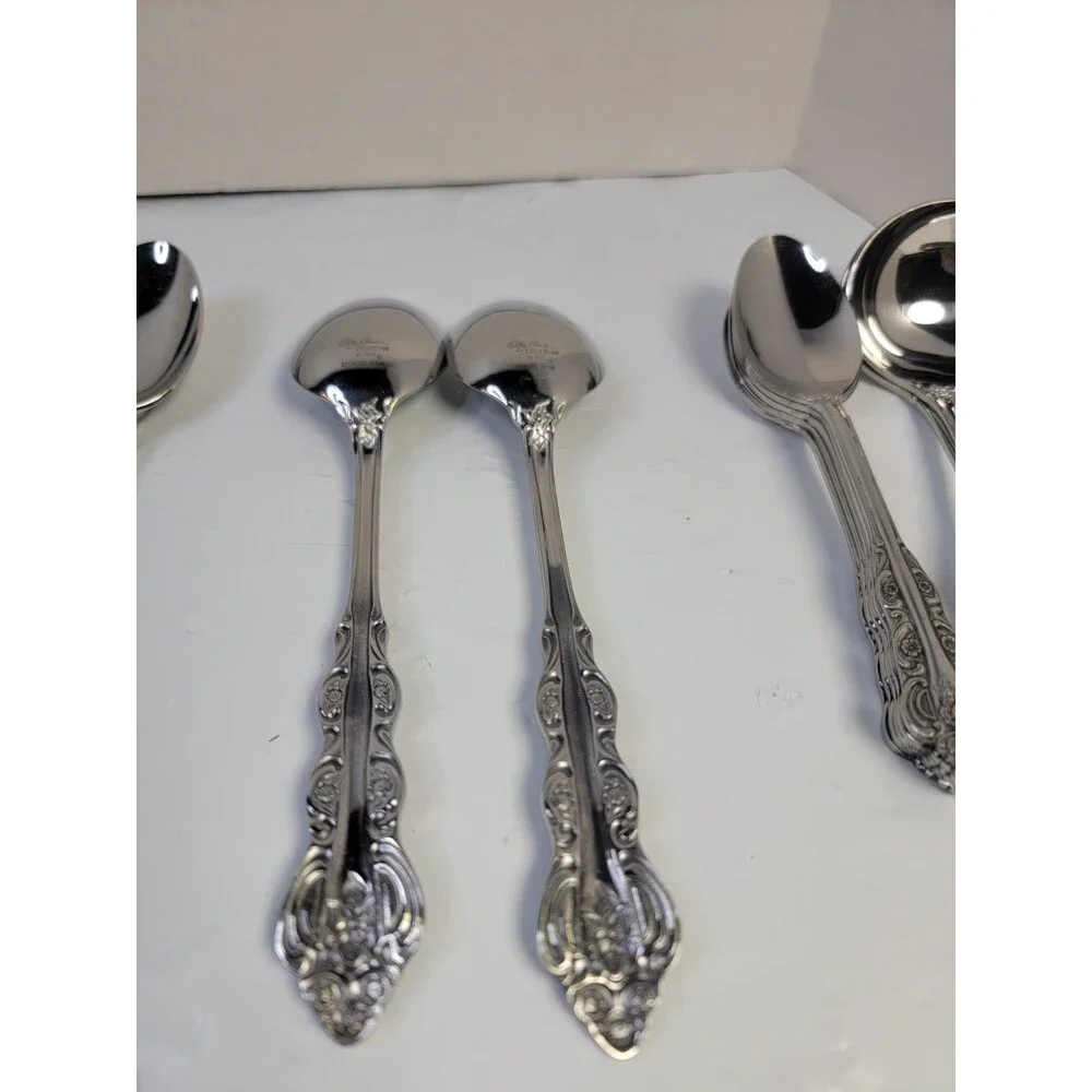 Olga Corsini EXCO Stainless Japan Flatware Lot 27 Floral Rose Serving Pieces